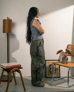 Pleated Zip Pants (Smoke Green)