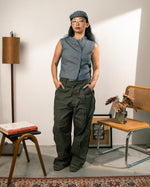 Pleated Zip Pants (Smoke Green)