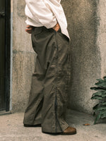 Pleated Zip Pants (Smoke Green)