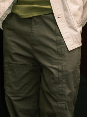 Pleated Zip Pants (Smoke Green)