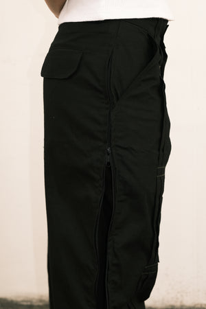 Pleated Zip Pants (Black)