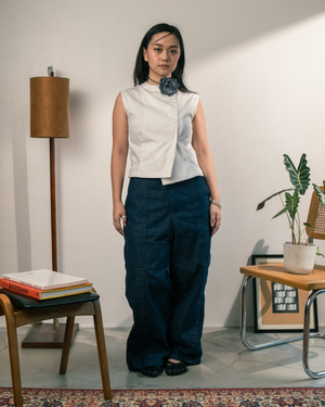 Pleated Zip Pants (Denim)