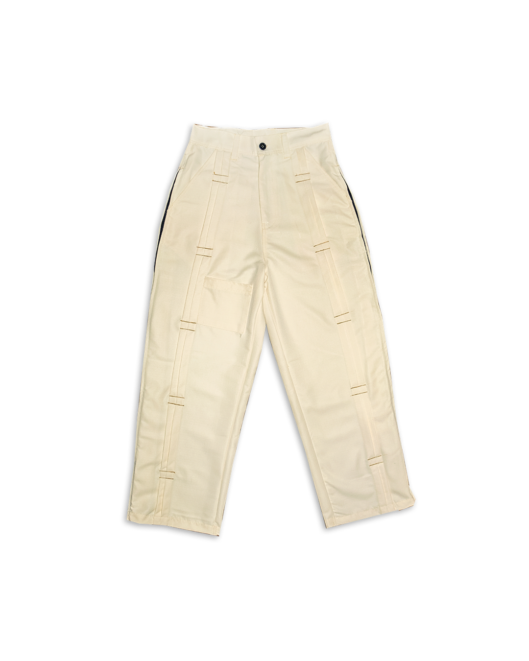 Pleated Zip Pants (Cream)