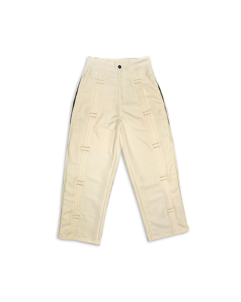 Pleated Zip Pants (Cream)