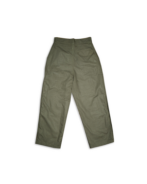 Pleated Zip Pants (Smoke Green)